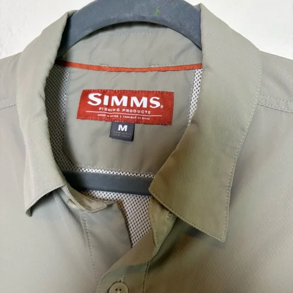Simms Mens Fishing Shirt Long Sleeve Button Down - Picture 4 of 5
